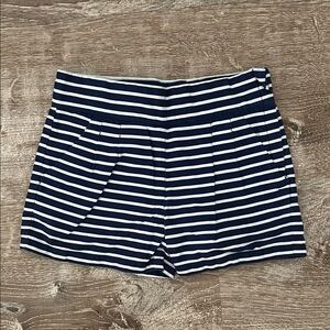Janie and Jack Navy Striped Pleated Shorts size 6